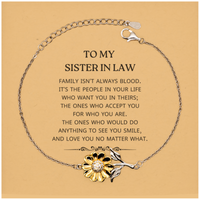 Load image into Gallery viewer, Sister In Law Sunflower Bracelet - Family Isn&#39;t Always Blood | Birthday &amp; Christmas Gift
