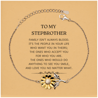 Load image into Gallery viewer, Stepbrother Sunflower Bracelet - Family Isn&#39;t Always Blood | Unique Gift
