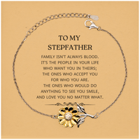 Load image into Gallery viewer, Stepfather Sunflower Bracelet - Family Isn&#39;t Always Blood | Unique Gift for Stepfather
