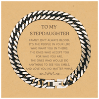 Load image into Gallery viewer, Stepdaughter Cuban Link Chain Bracelet - Family Isn&#39;t Always Blood | Birthday Christmas Gift
