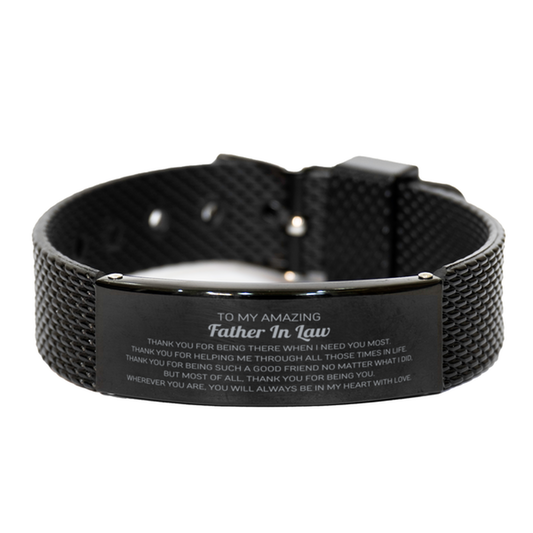 Father In Law Black Shark Mesh Bracelet - To My Amazing Father In Law | Unique Gift for Any Occasion