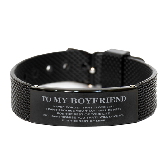 Boyfriend Black Shark Mesh Bracelet - I Will Love You for the Rest of Mine | Valentine's Day Gift