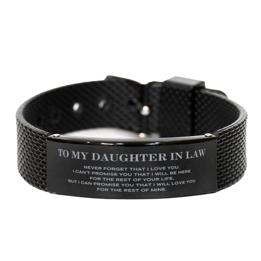Daughter In Law Black Shark Mesh Bracelet - I Will Love You Forever | Unique Gift