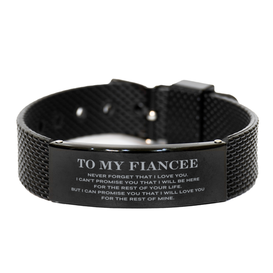 Fiancee Black Shark Mesh Bracelet - To My Fiancee | Romantic Gift