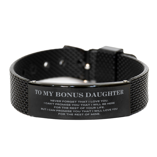 Bonus Daughter Black Shark Mesh Bracelet - I Will Love You for the Rest of Mine | Heartfelt Gift