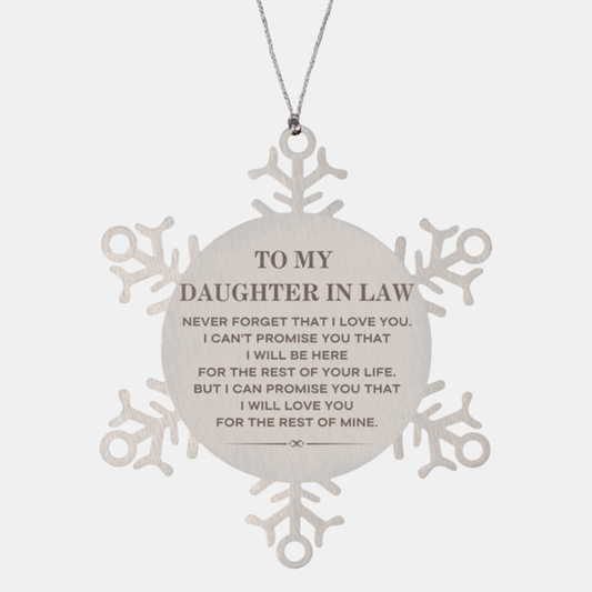 Daughter In Law Snowflake Ornament - I Will Love You For The Rest Of Mine | Christmas Gift