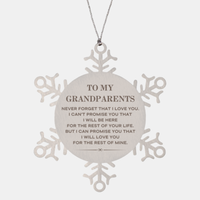 Load image into Gallery viewer, Grandparents Snowflake Ornament - I Will Love You Forever | Christmas Gift
