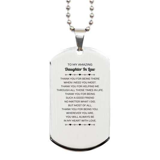 Daughter In Law Silver Dog Tag Necklace - To My Amazing Daughter In Law | Birthday & Christmas Gift