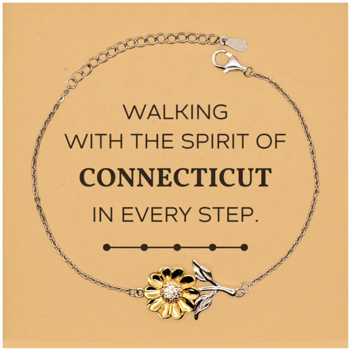Connecticut Sunflower Bracelet - Walking with the Spirit of Connecticut | Meaningful Gift