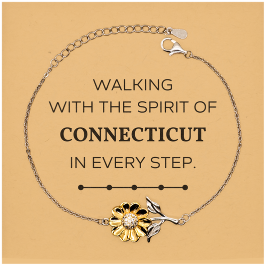 Connecticut Sunflower Bracelet - Walking with the Spirit of Connecticut | Meaningful Gift