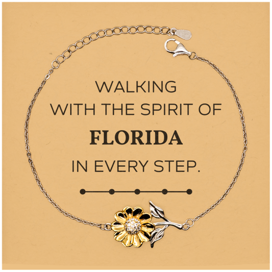Florida Lover Sunflower Bracelet - Walking with the Spirit of Florida | Perfect Gift