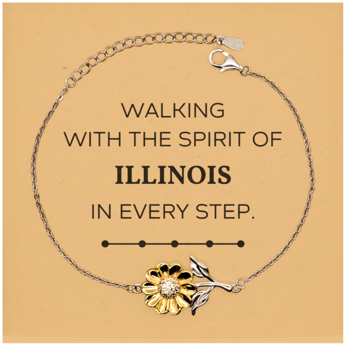 Illinois Sunflower Bracelet - Walking with the Spirit of Illinois | Meaningful Gift