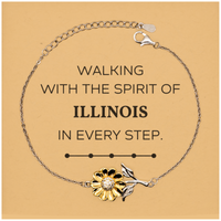 Load image into Gallery viewer, Illinois Sunflower Bracelet - Walking with the Spirit of Illinois | Meaningful Gift
