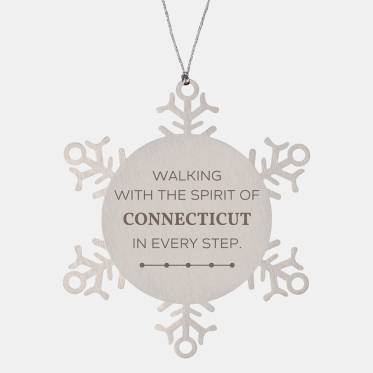 Connecticut Gifts, Walking with the spirit, Love Connecticut Birthday Christmas Snowflake Ornament For Connecticut People, Men, Women, Friends