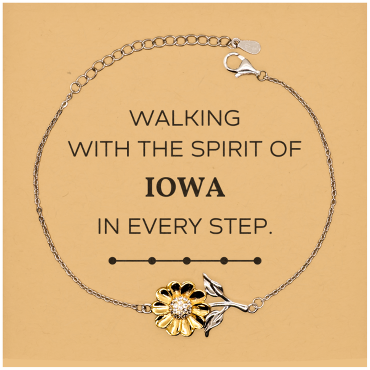 Iowa People Sunflower Bracelet - Walking with the Spirit | Meaningful Gift