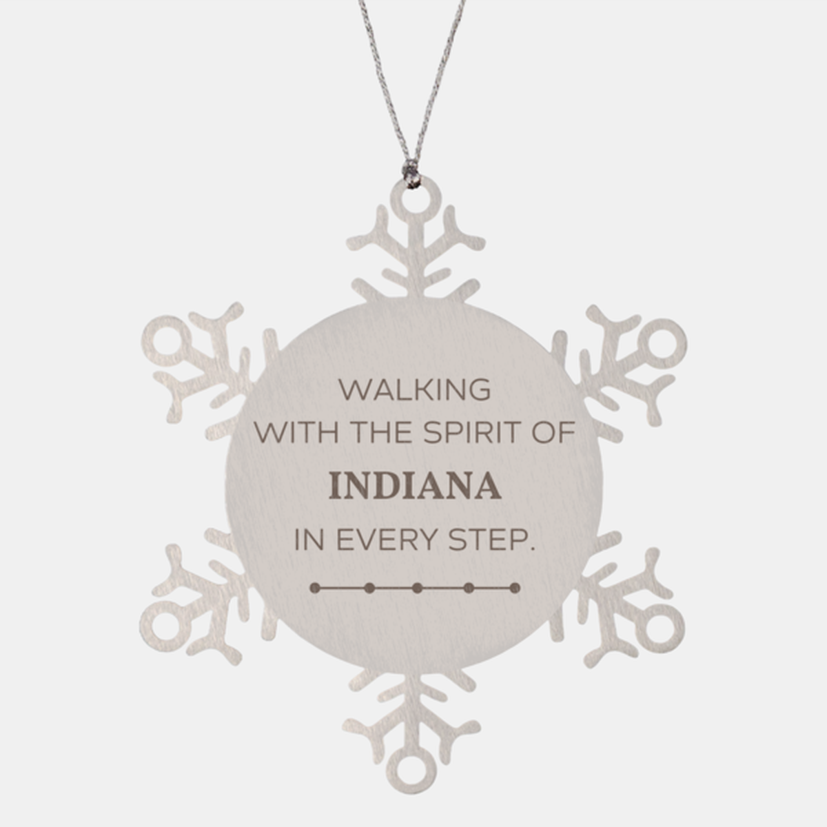 Indiana Gifts, Walking with the spirit, Love Indiana Birthday Christmas Snowflake Ornament For Indiana People, Men, Women, Friends