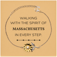 Load image into Gallery viewer, Massachusetts Sunflower Bracelet - Love Massachusetts Design | Meaningful Gift
