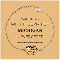 Load image into Gallery viewer, Michigan People Sunflower Bracelet - Walking with the Spirit | Meaningful Gift
