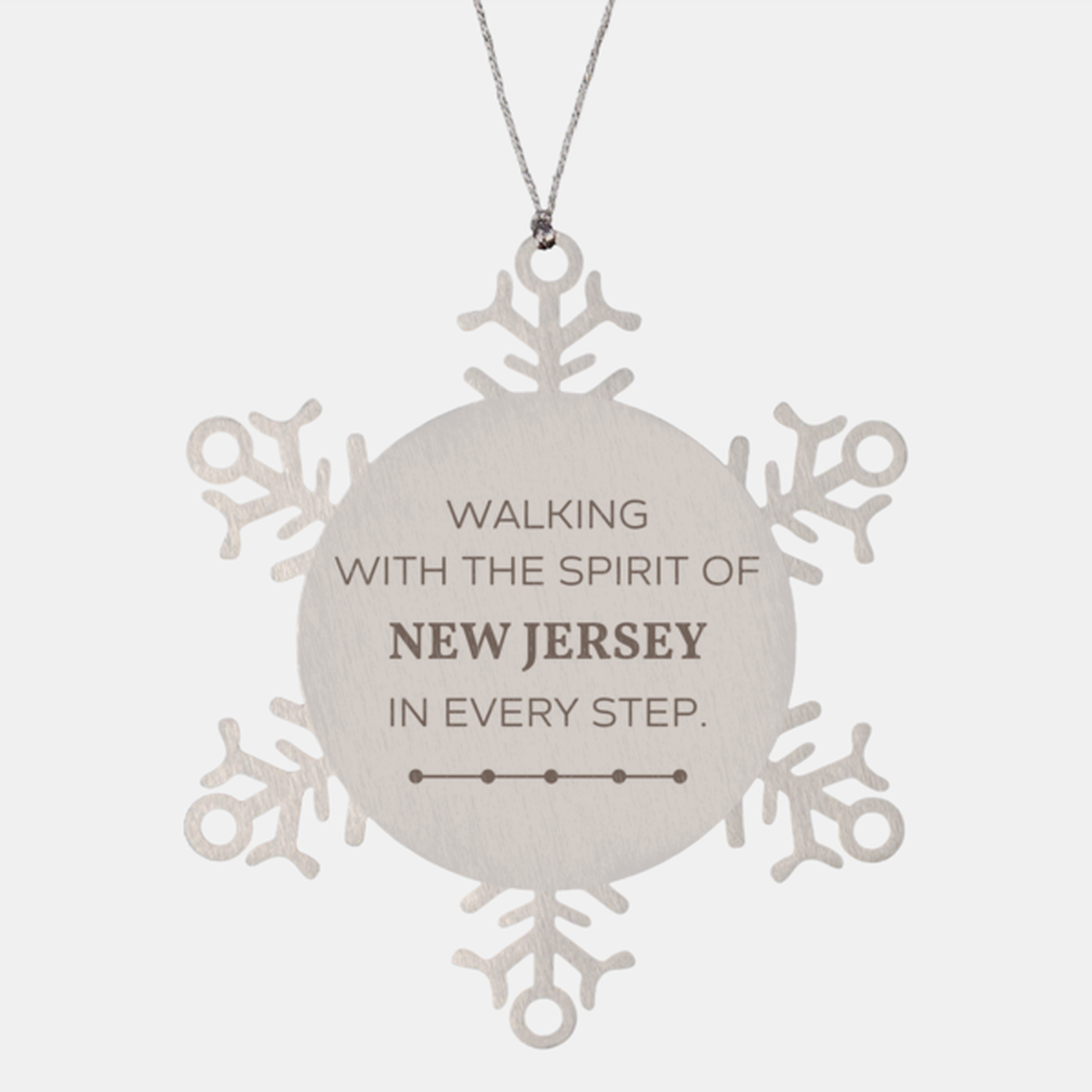New Jersey Gifts, Walking with the spirit, Love New Jersey Birthday Christmas Snowflake Ornament For New Jersey People, Men, Women, Friends