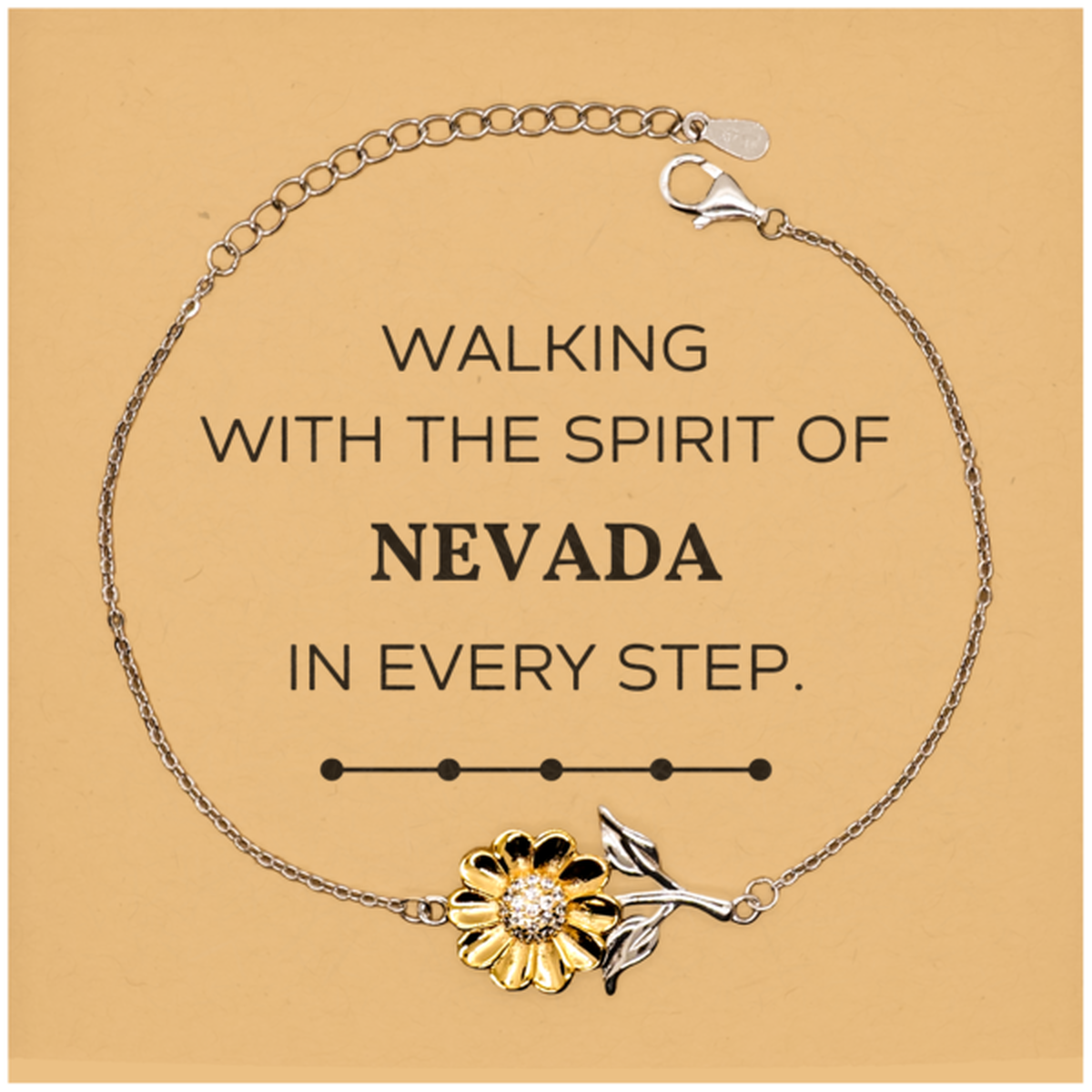 Nevada People Sunflower Bracelet - Walking with the Spirit of Nevada | Gift for Any Occasion