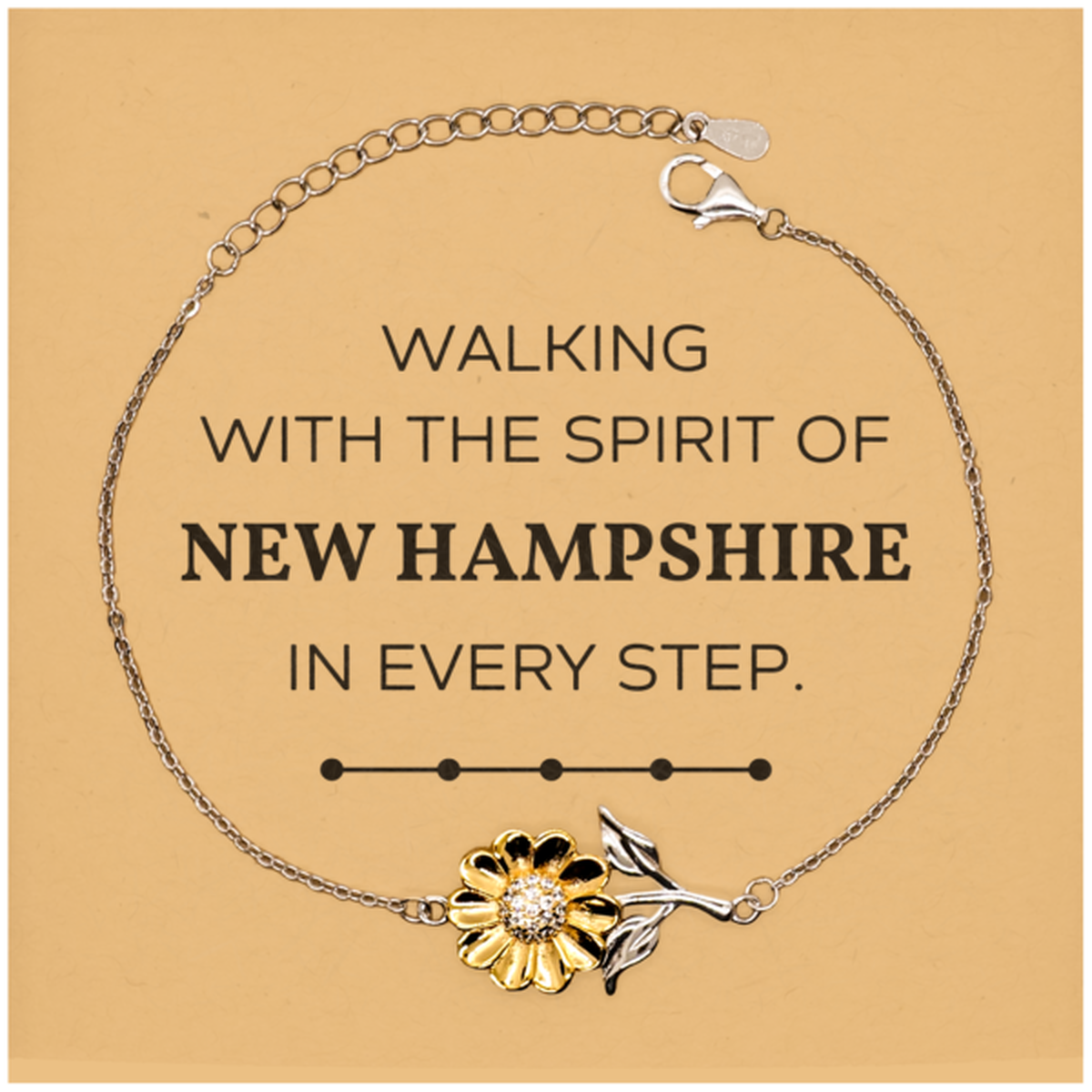 New Hampshire Sunflower Bracelet - Walking with the Spirit | Birthday and Christmas Gift