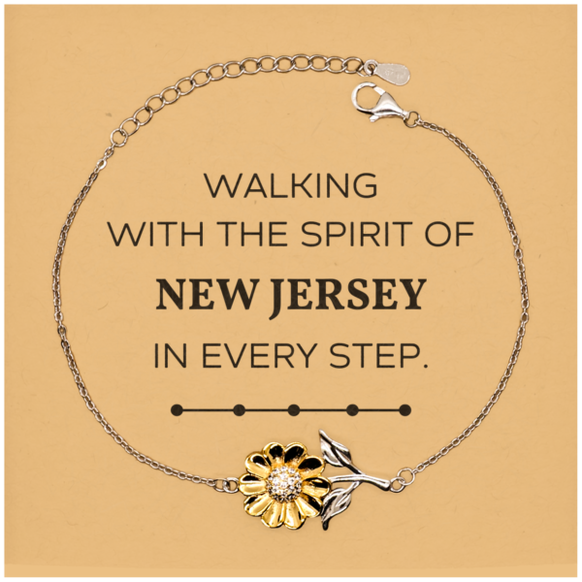 New Jersey People Sunflower Bracelet - Love New Jersey | Birthday and Christmas Gift