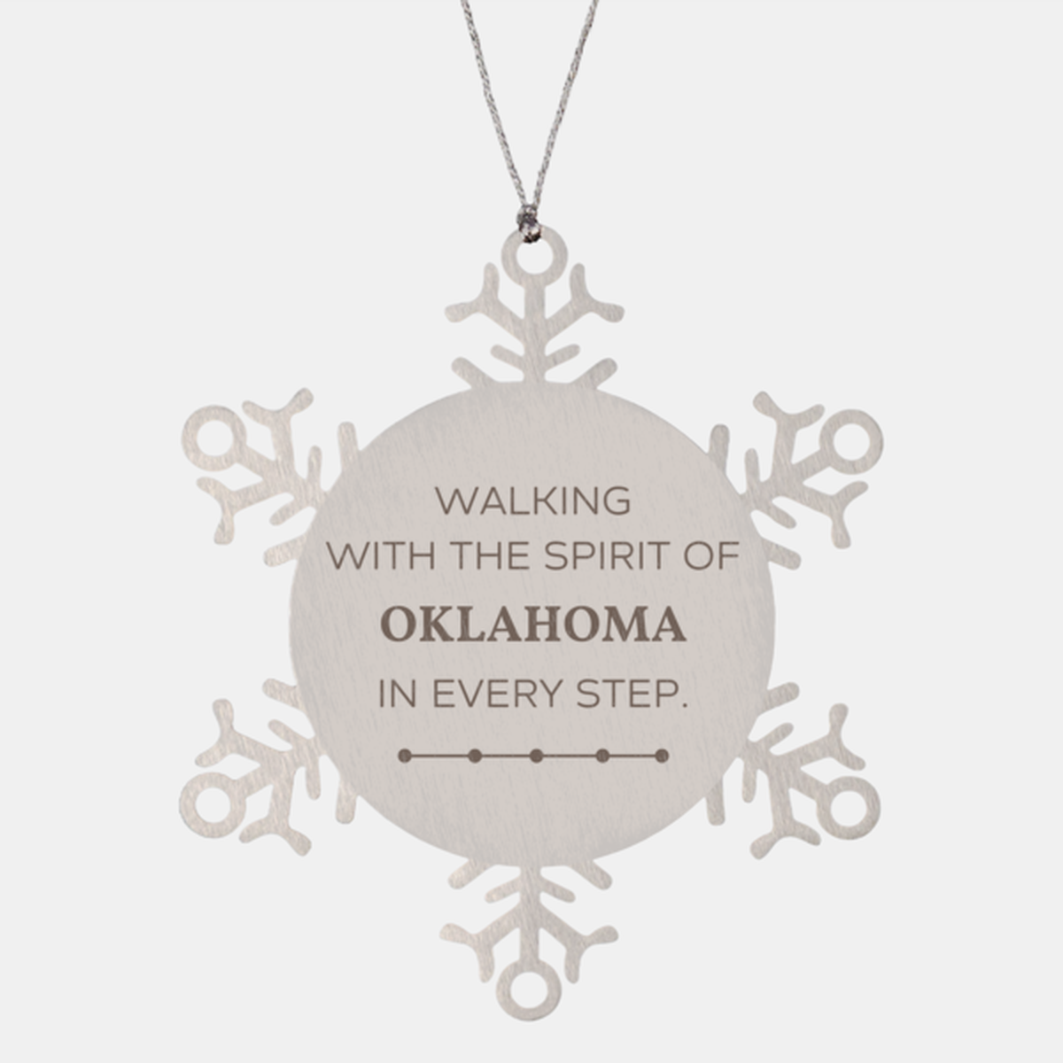 Oklahoma Gifts, Walking with the spirit, Love Oklahoma Birthday Christmas Snowflake Ornament For Oklahoma People, Men, Women, Friends