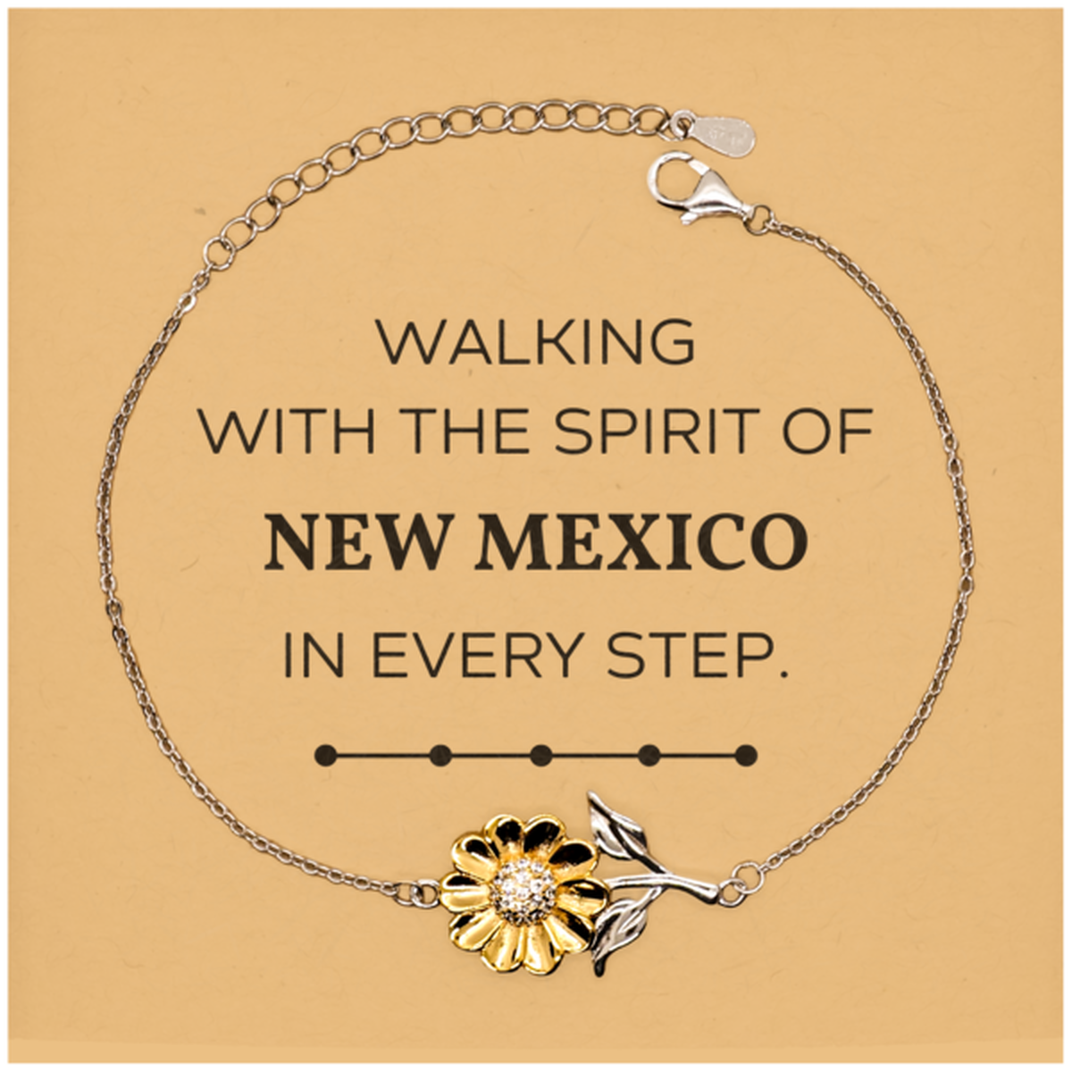 New Mexico Gifts, Walking with the spirit, Love New Mexico Birthday Christmas Sunflower Bracelet For New Mexico People, Men, Women, Friends