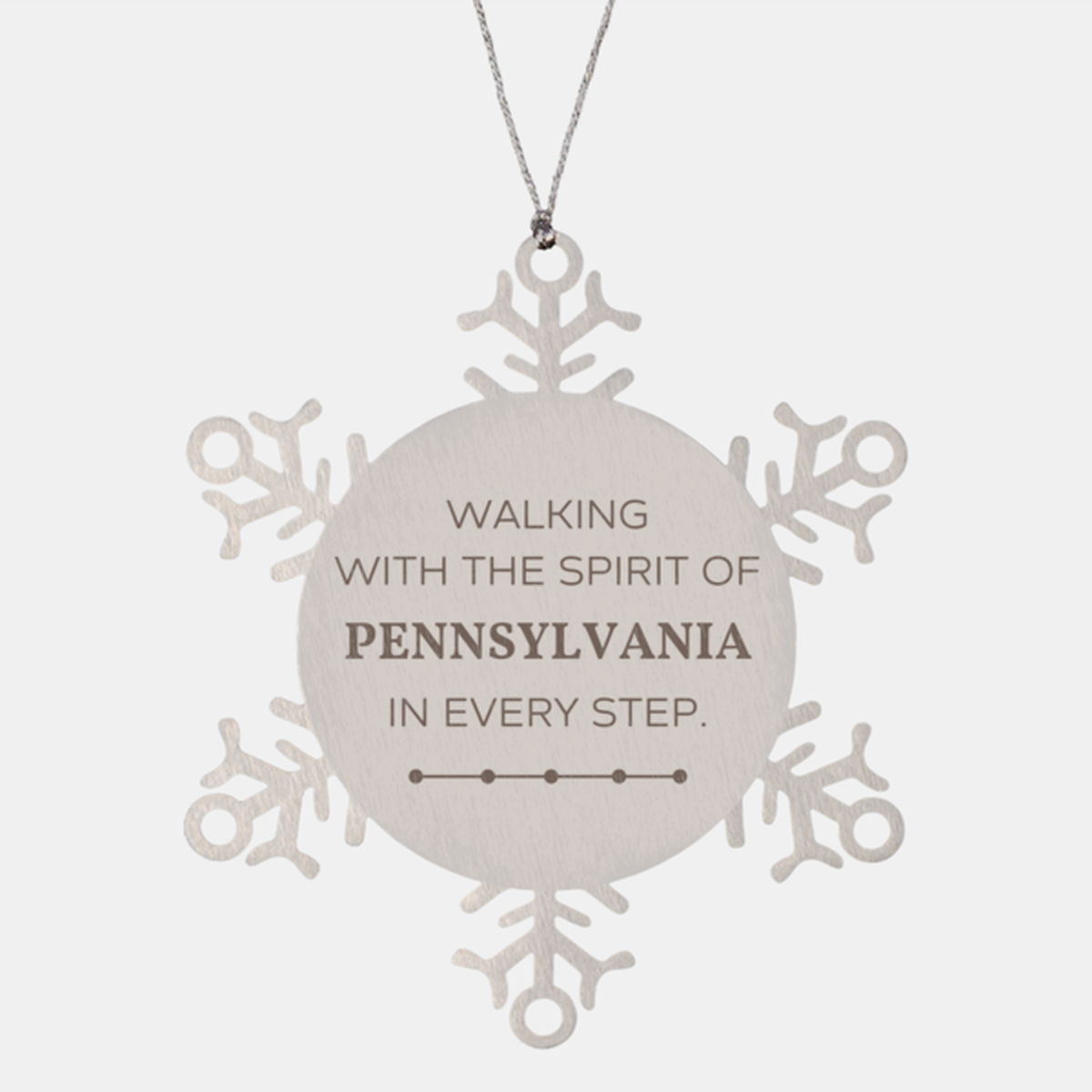 Pennsylvania Gifts, Walking with the spirit, Love Pennsylvania Birthday Christmas Snowflake Ornament For Pennsylvania People, Men, Women, Friends