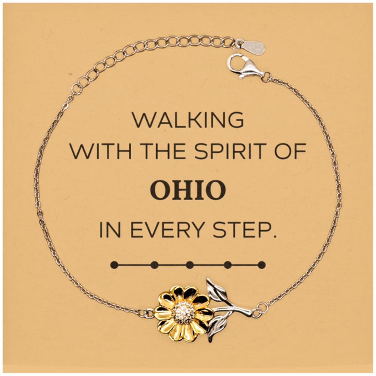Ohio Sunflower Bracelet - Walking with the Spirit of Ohio | Meaningful Gift