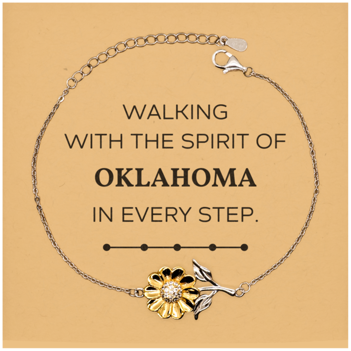 Oklahoma People Sunflower Bracelet - Walking with the Spirit | Meaningful Gift