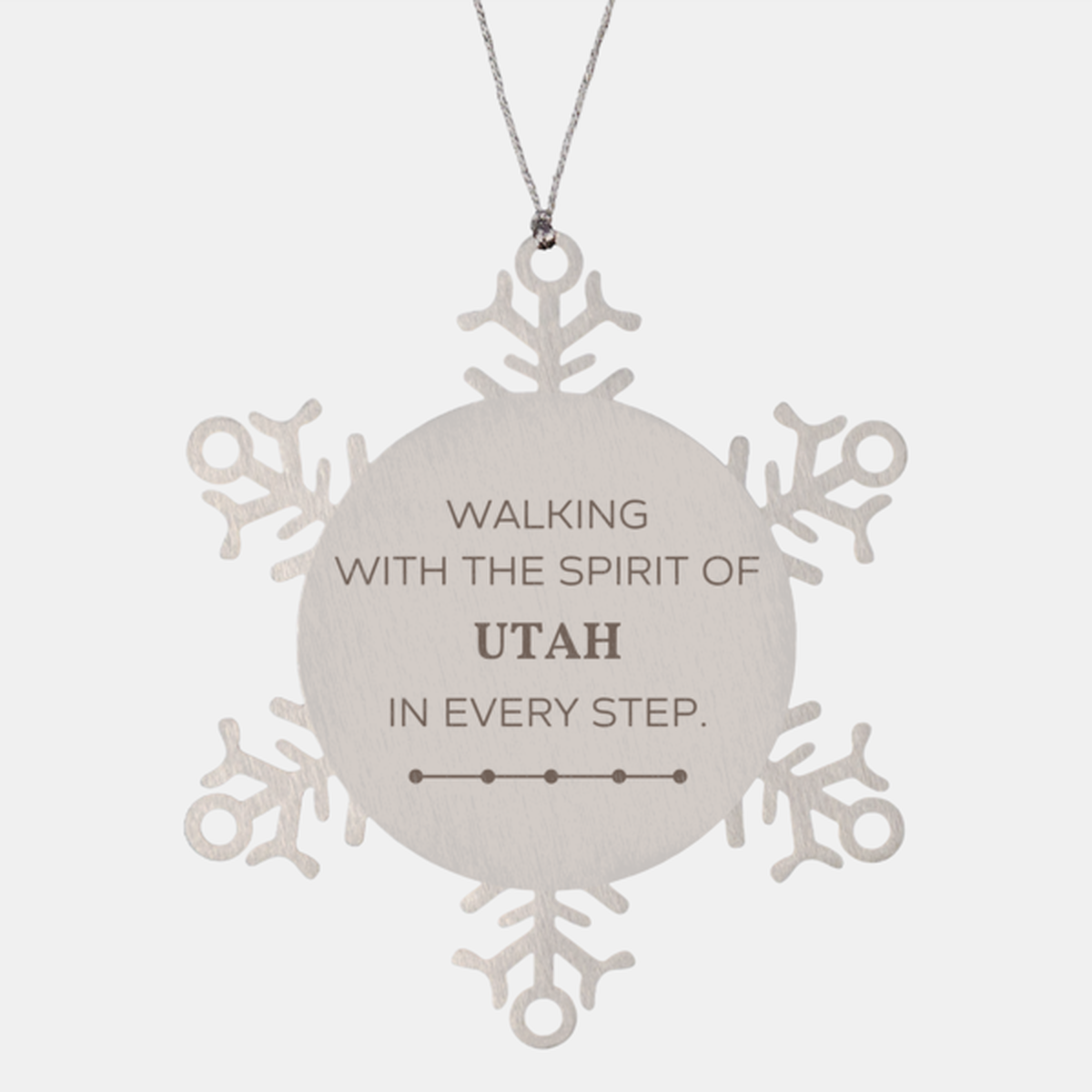 Utah Gifts, Walking with the spirit, Love Utah Birthday Christmas Snowflake Ornament For Utah People, Men, Women, Friends