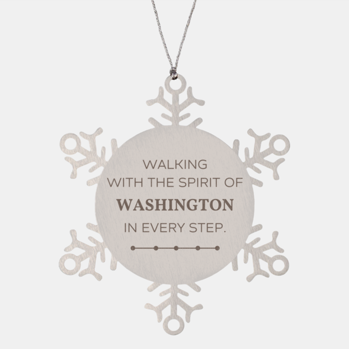 Washington Gifts, Walking with the spirit, Love Washington Birthday Christmas Snowflake Ornament For Washington People, Men, Women, Friends