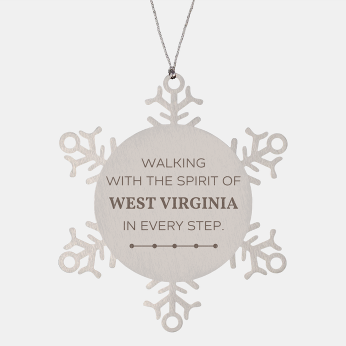 West Virginia Gifts, Walking with the spirit, Love West Virginia Birthday Christmas Snowflake Ornament For West Virginia People, Men, Women, Friends