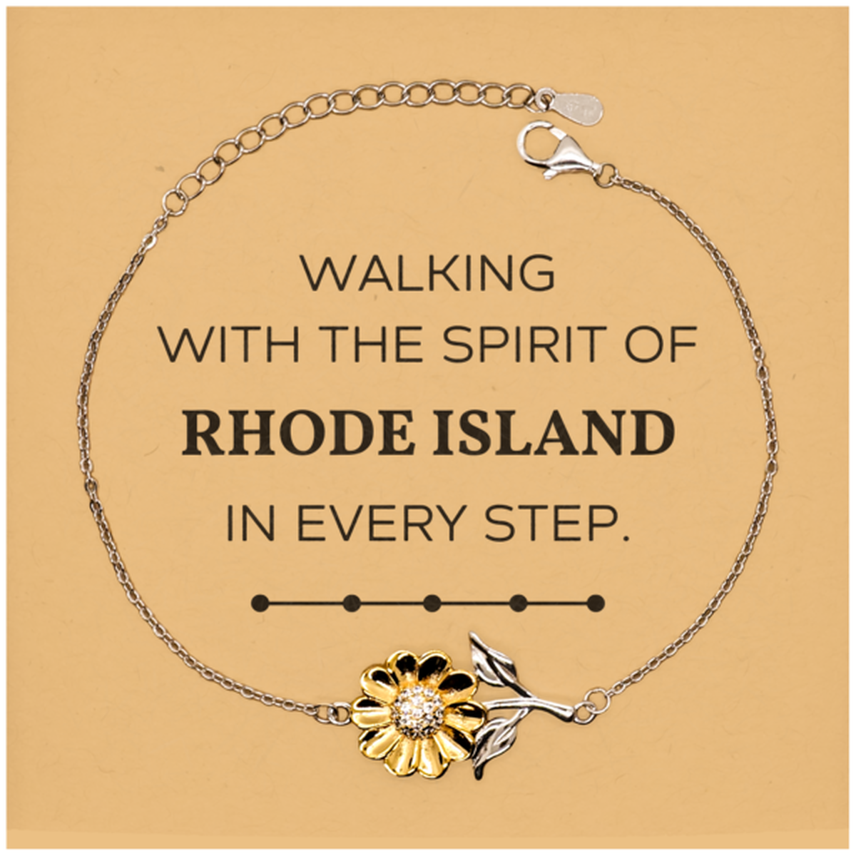 Rhode Island Gifts, Walking with the spirit, Love Rhode Island Birthday Christmas Sunflower Bracelet For Rhode Island People, Men, Women, Friends