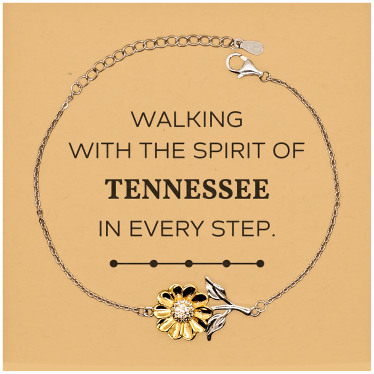 Tennessee Sunflower Bracelet - Love Tennessee Design | Birthday & Christmas Gift