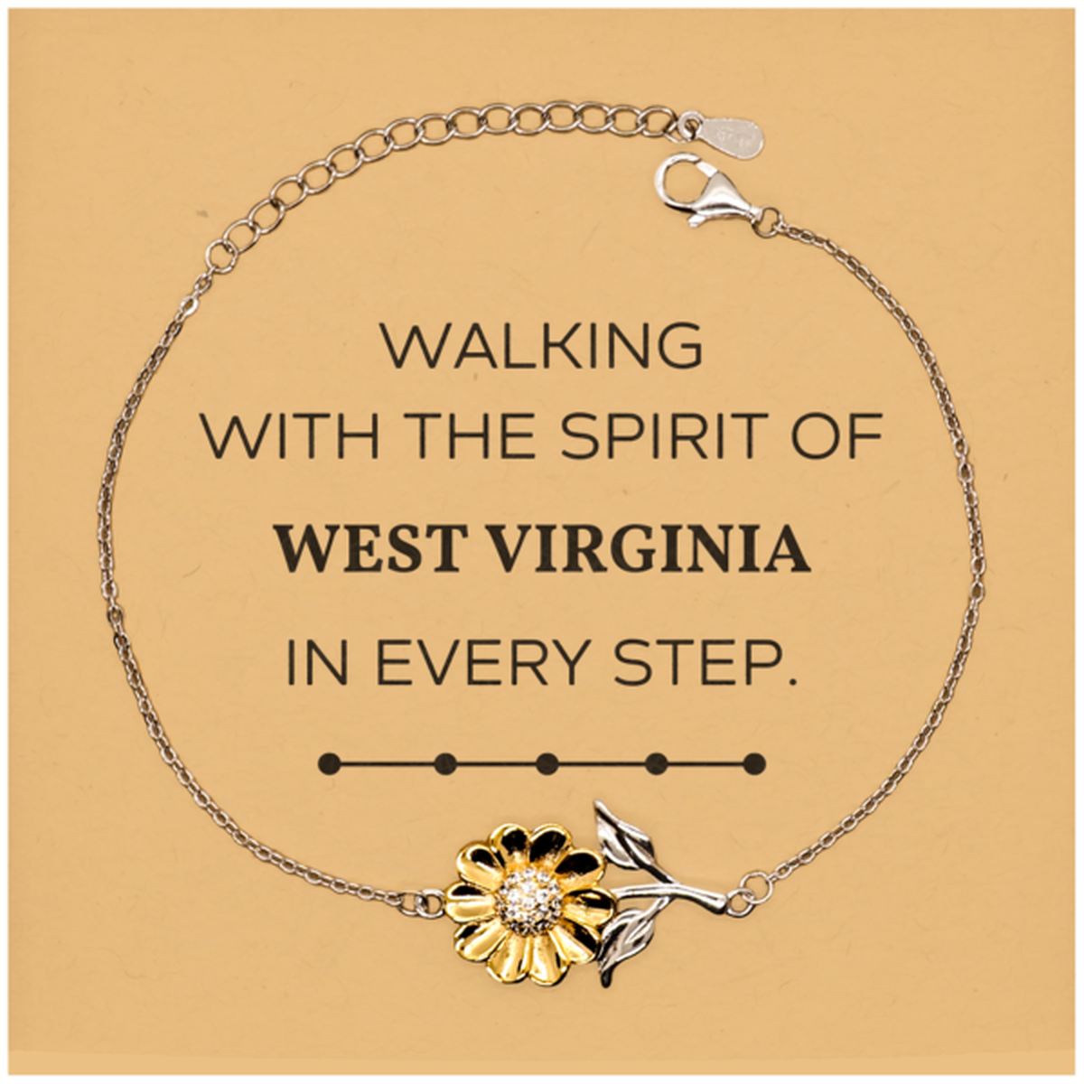 West Virginia Sunflower Bracelet - Walking with the Spirit | Perfect Gift for Any Occasion