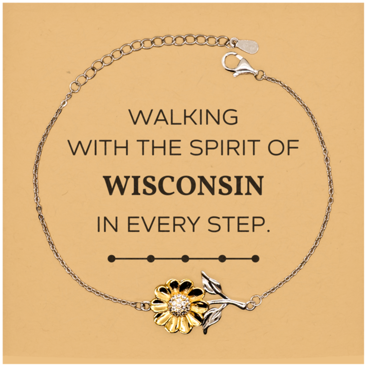Wisconsin Sunflower Bracelet - Love and Joy Design | Perfect Gift for Any Occasion
