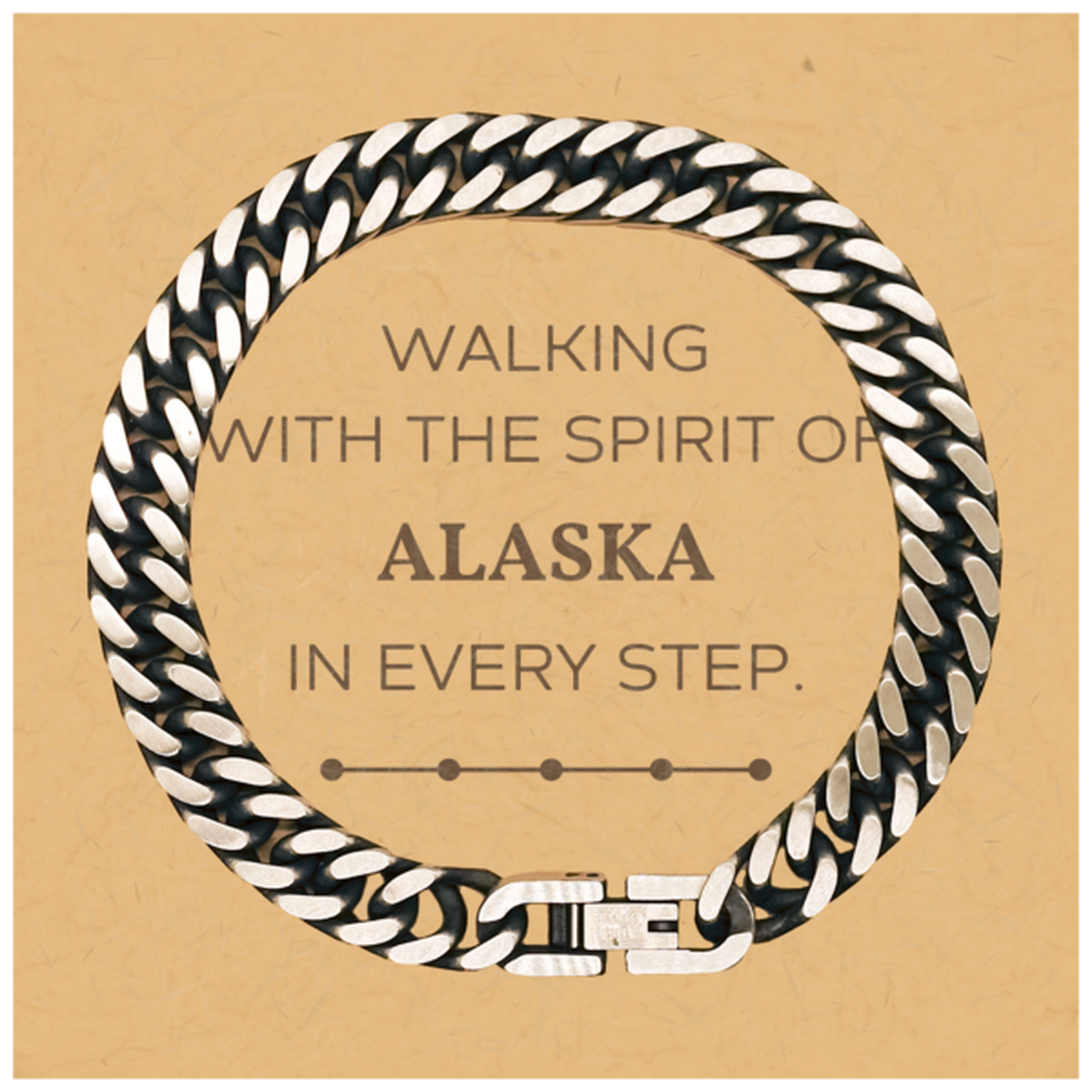 Alaska Gift Cuban Link Chain Bracelet - Walking with the Spirit | Birthday & Christmas Gift