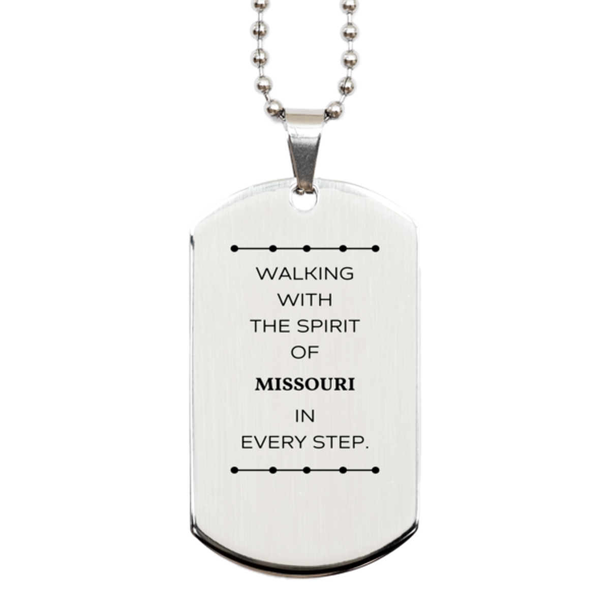 Missouri Gifts Silver Dog Tag Necklace - Walking with the Spirit | Birthday & Christmas Gift