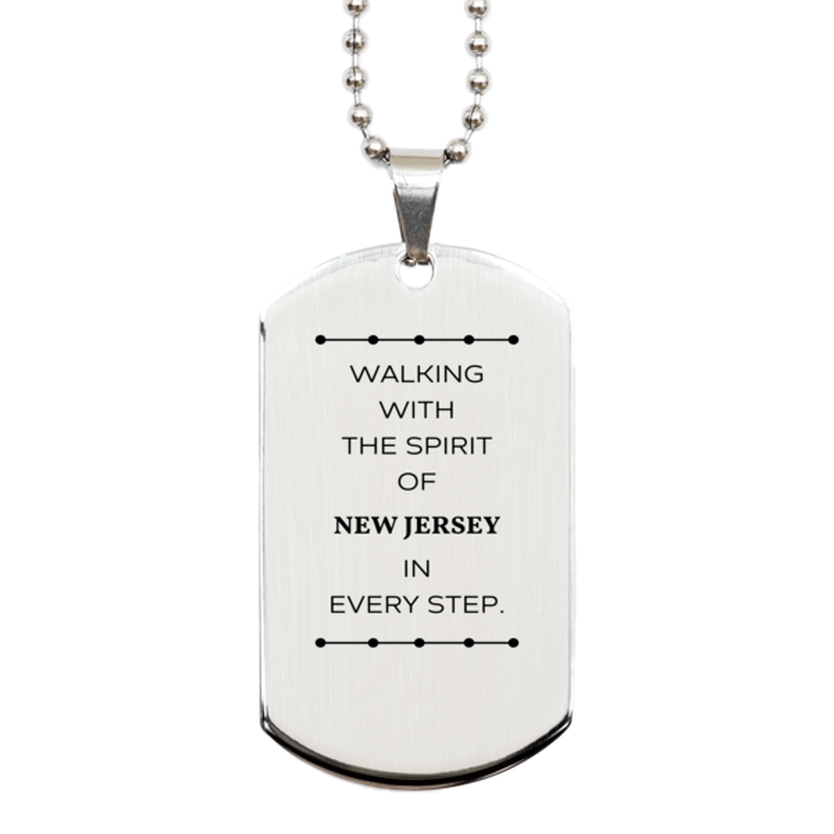 New Jersey Dog Tag Necklace - Walking with the Spirit | Birthday Gift