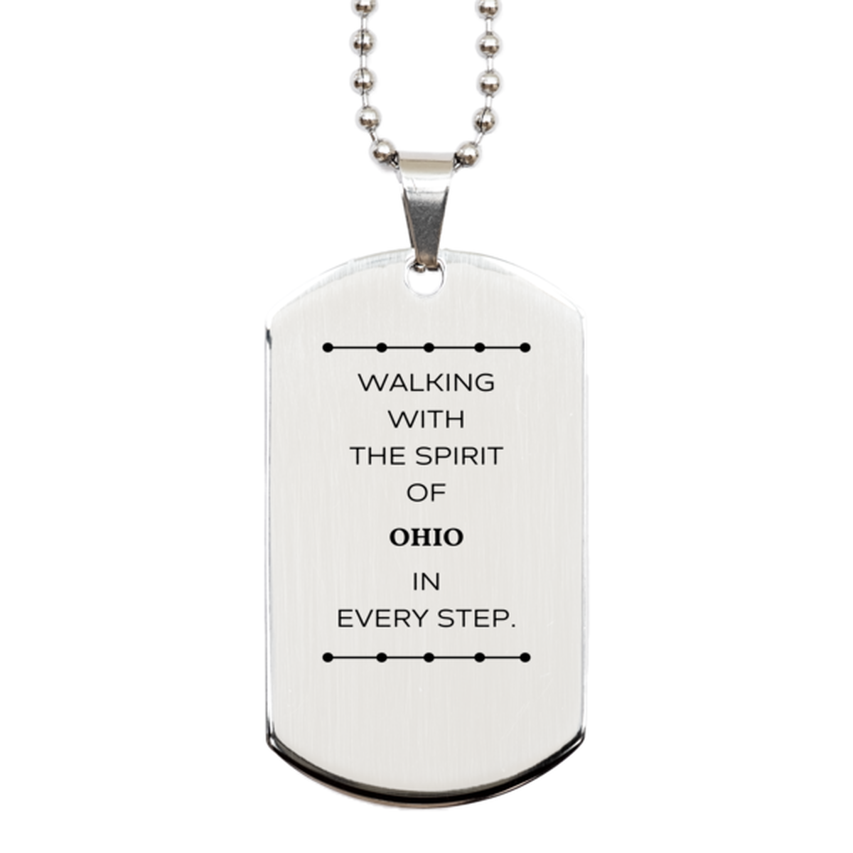 Ohio Gifts, Walking with the spirit, Love Ohio Birthday Christmas Silver Dog Tag For Ohio People, Men, Women, Friends