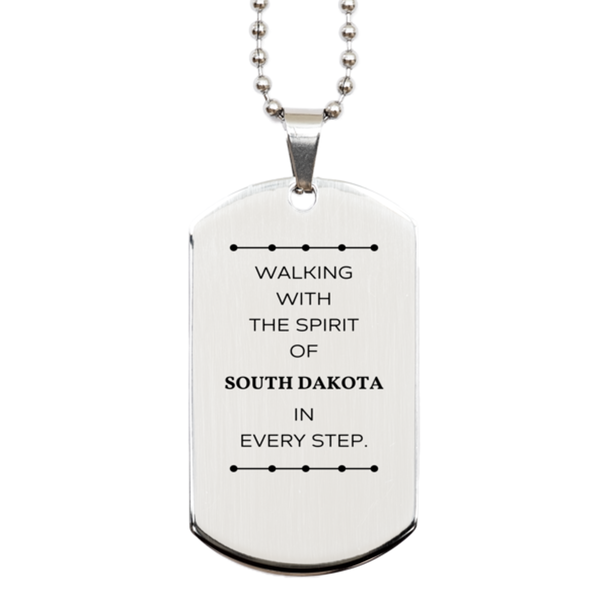 South Dakota Dog Tag Necklace - Walking with the Spirit | Birthday and Christmas Gift