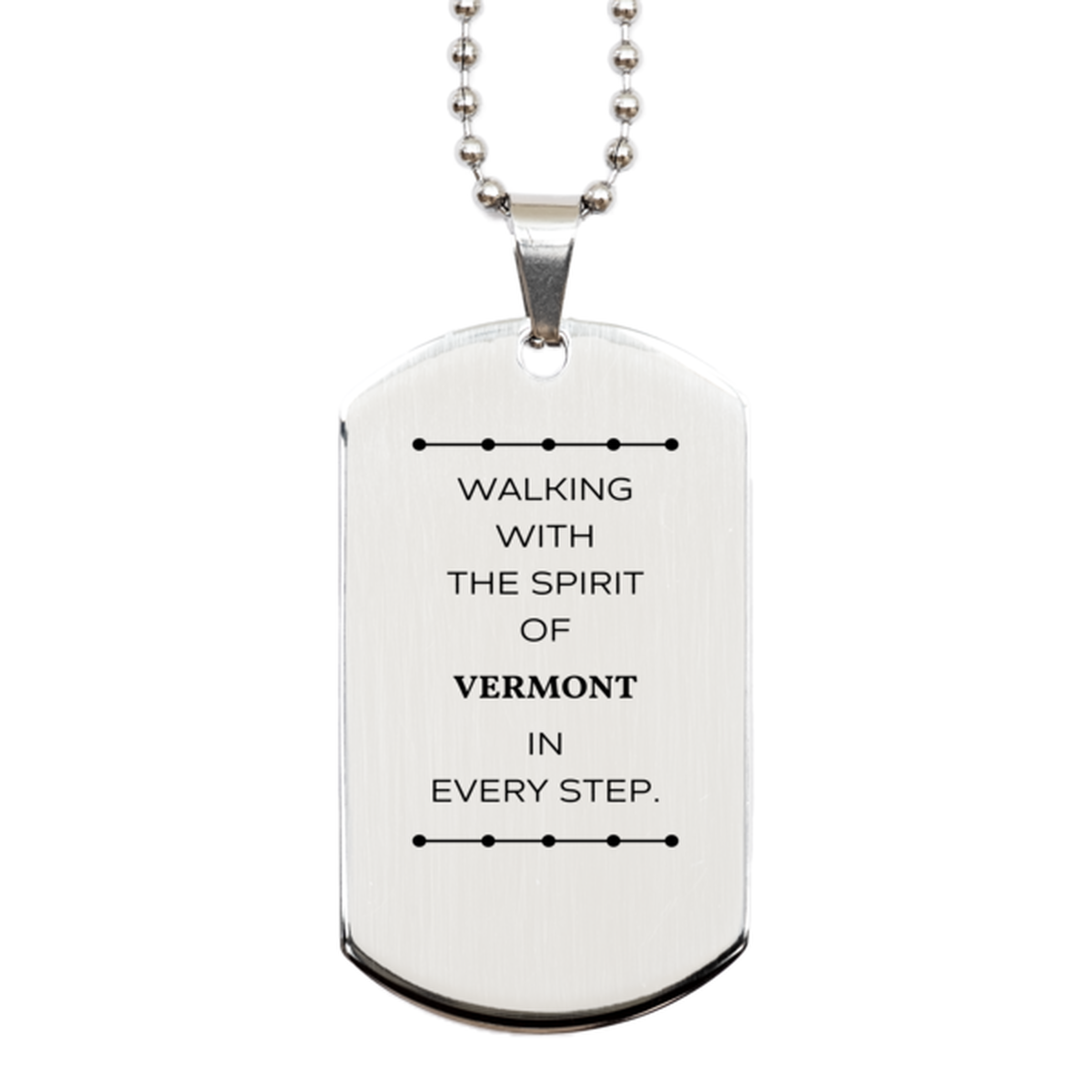 Vermont People Silver Dog Tag Necklace - Walking with the Spirit | Birthday and Christmas Gift