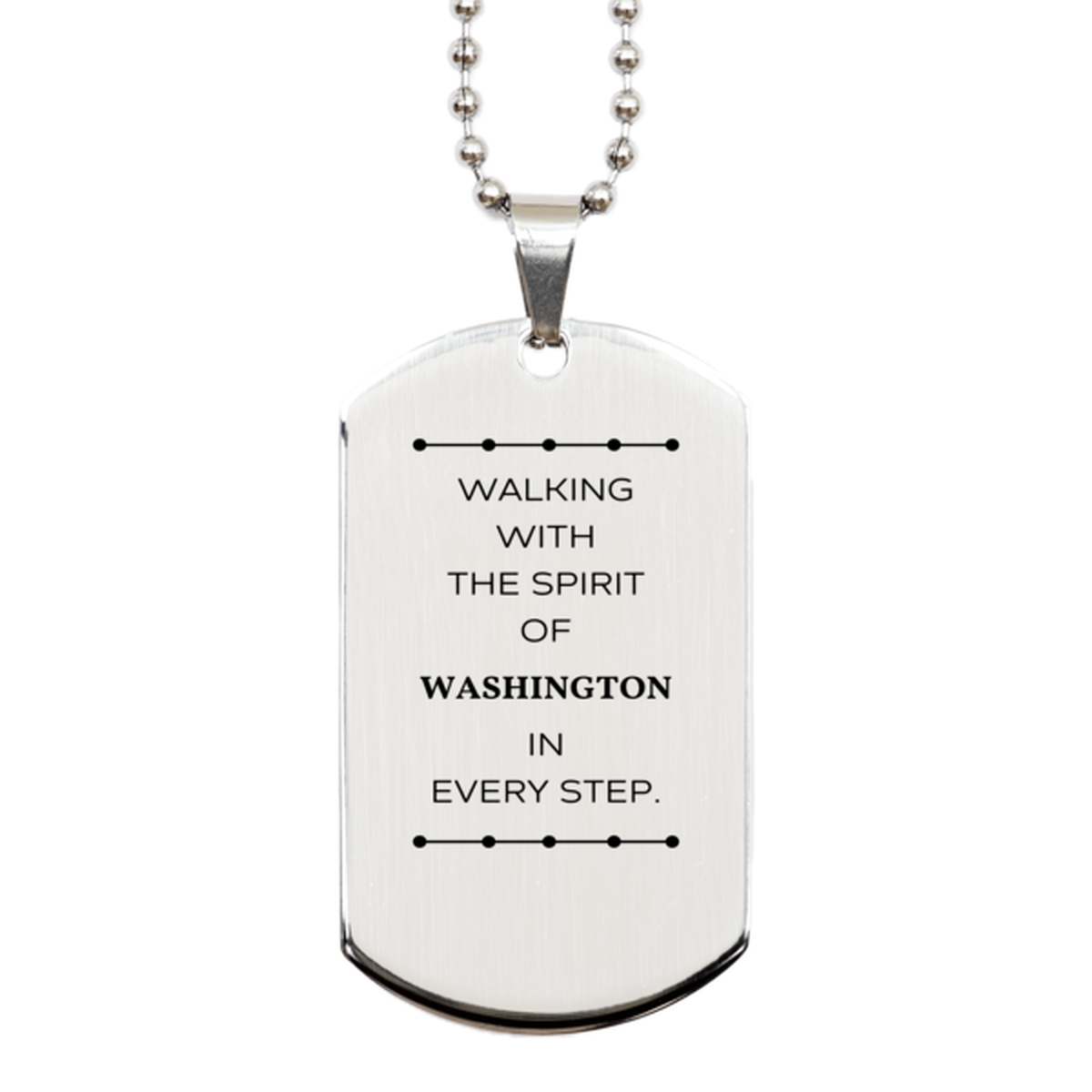 Washington People Silver Dog Tag Necklace - Walking with the Spirit | Birthday & Christmas Gift