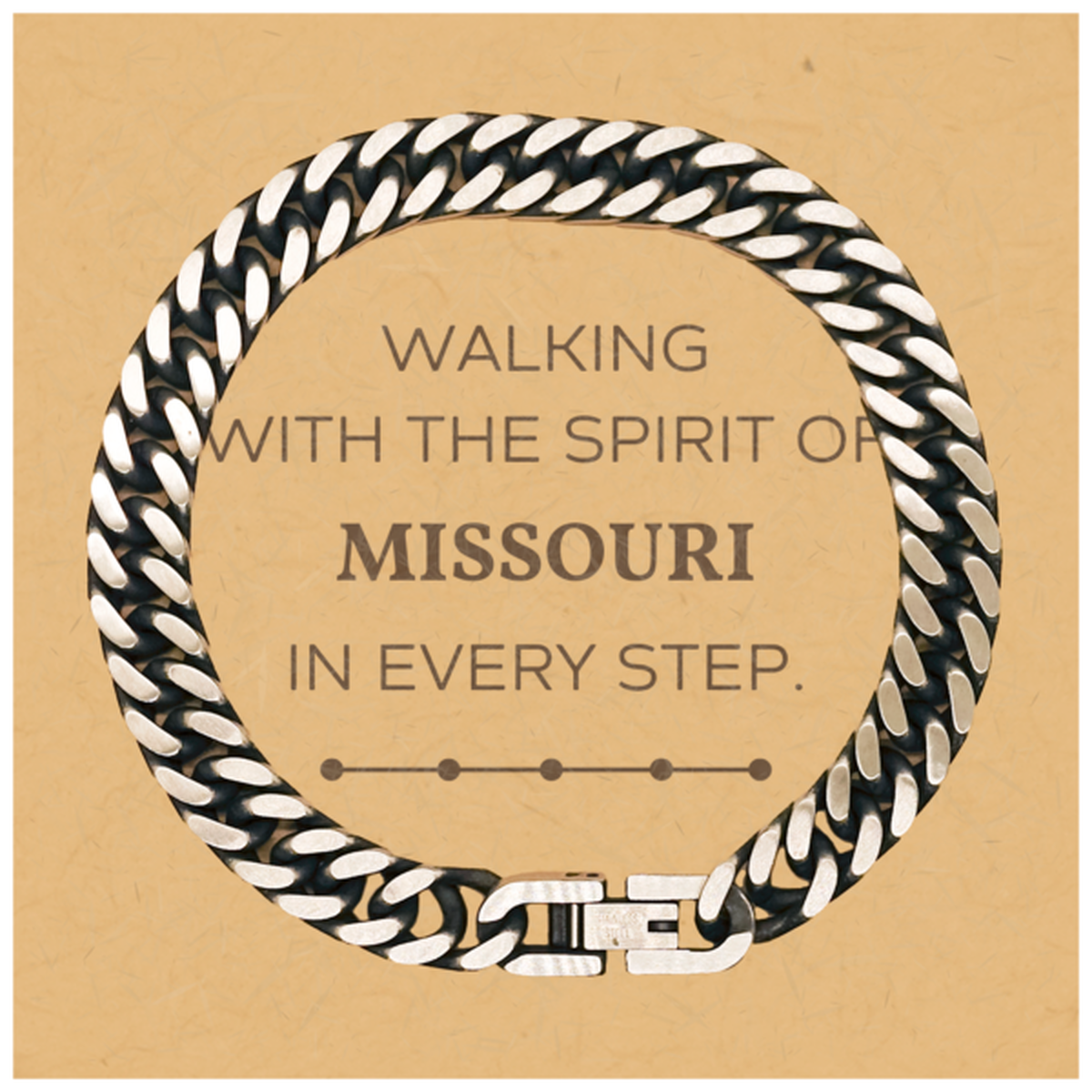 Missouri People Cuban Link Chain Bracelet - Walking with the Spirit | Birthday and Christmas Gift