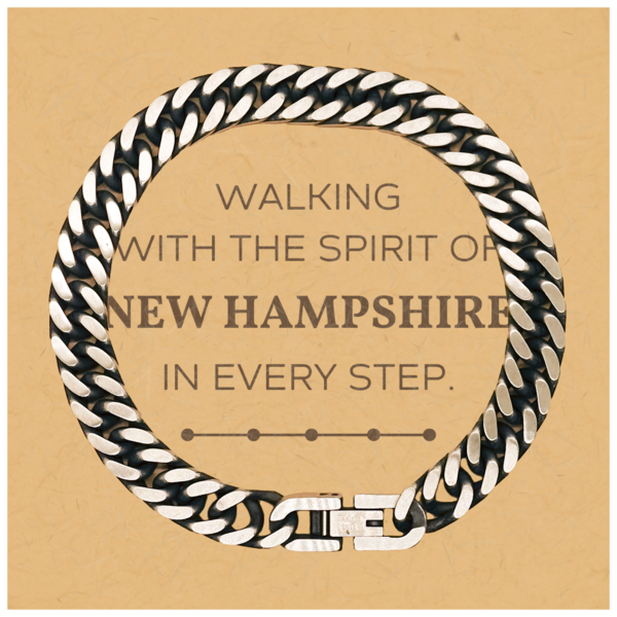 New Hampshire Cuban Link Chain Bracelet - Walking with the Spirit | Birthday & Christmas Gift