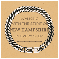 Load image into Gallery viewer, New Hampshire Cuban Link Chain Bracelet - Walking with the Spirit | Birthday &amp; Christmas Gift
