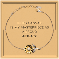Load image into Gallery viewer, Actuary Sunflower Bracelet - Life&#39;s Canvas is My Masterpiece | Meaningful Gift
