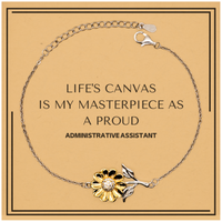 Load image into Gallery viewer, Administrative Assistant Sunflower Bracelet - Life&#39;s Canvas Is My Masterpiece | Meaningful Gift
